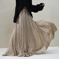 Nude Pleated Chiffon Swing Dress - image 12