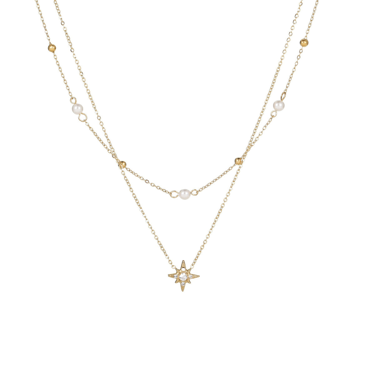 Layered Star & Pearl Necklace - image 2
