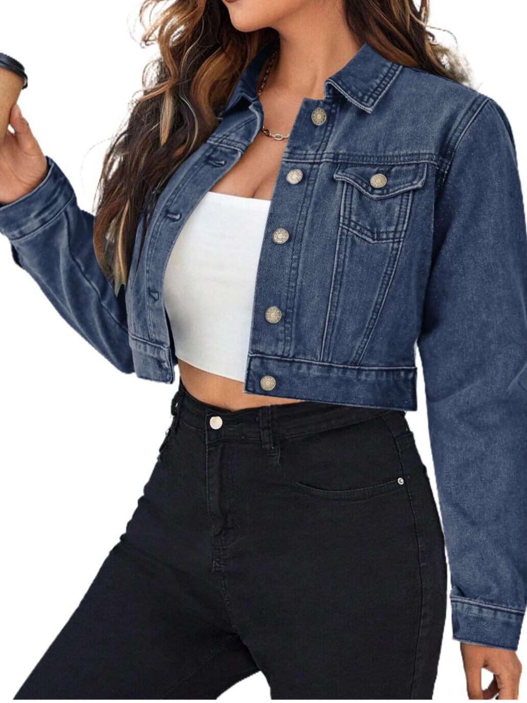 Women's Cropped Denim Jacket - image 5
