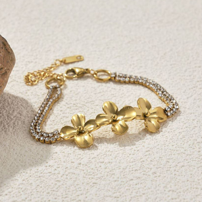 18K Gold Flower Bracelet