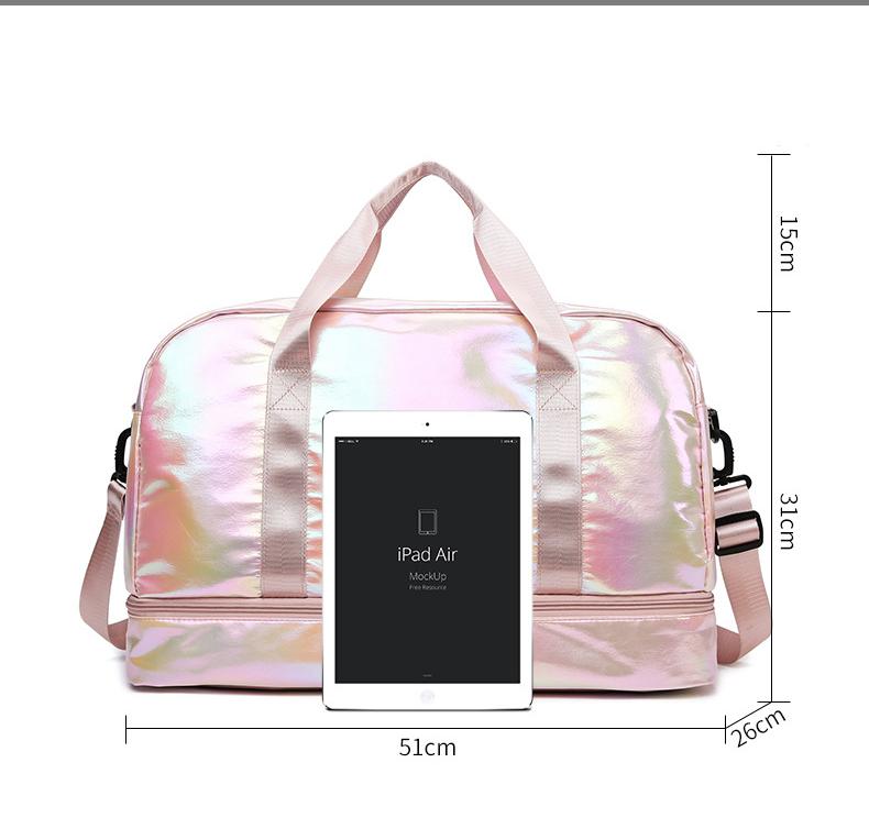Women's Iridescent Gym Duffel Bag with Shoe Compartment - image 4