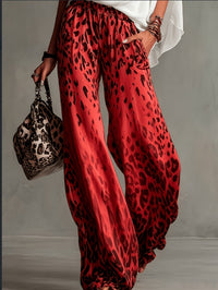 Ink Leopard Shadow Drop Gradient Leopard Pattern Wide Leg Pants - image 3