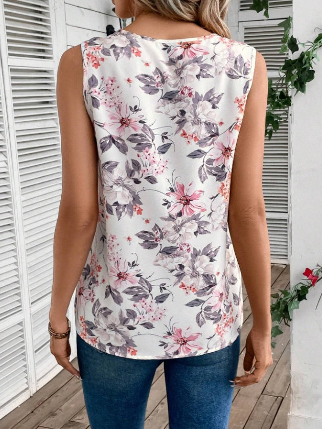 Women's V-Neck Casual Sleeveless Summer Top Vest Shirt - image 6