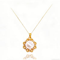 Pearl Sunflower Pendant Necklace - image 2