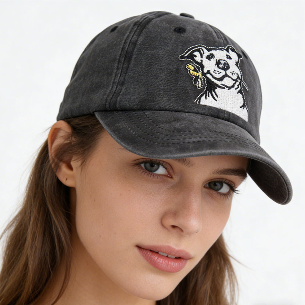 Embroidered Dog Baseball Cap, Vintage Washed - image 6