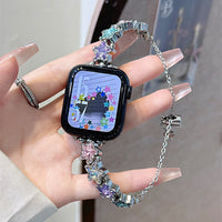 Colorful Rhinestone Star Chain Watch Band - image 3
