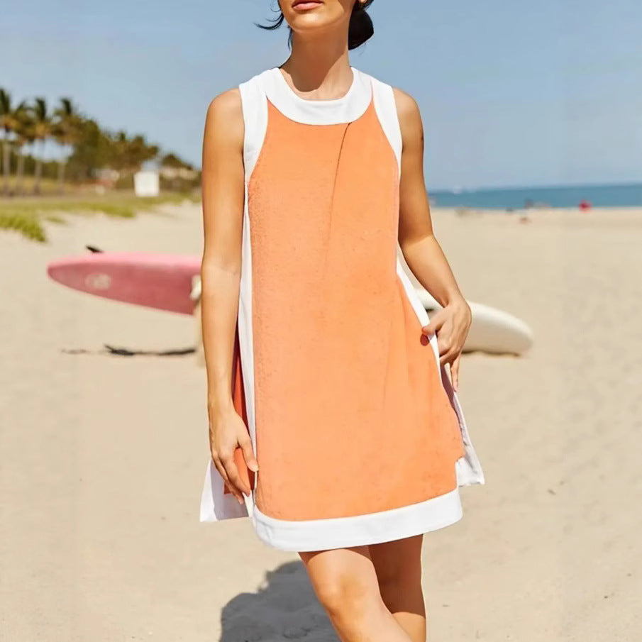 Women's Casual Multicolor Round Neck Sleeveless Top With Shorts Suit - image 4