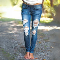 Light Blue High-Waist Ripped Skinny Jeans - image 6