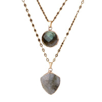 Moonstone Double Chain Pendant Necklace - image 5