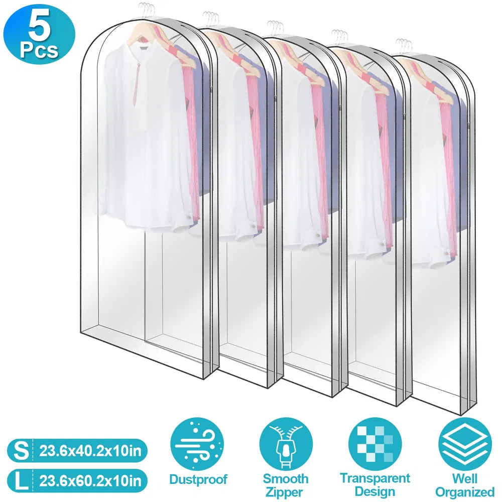 Paquete de 5 fundas transparentes para colgar ropa, antipolvo - image 6