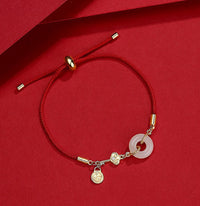 Red Cord Bracelet with Jade Charm - image 6