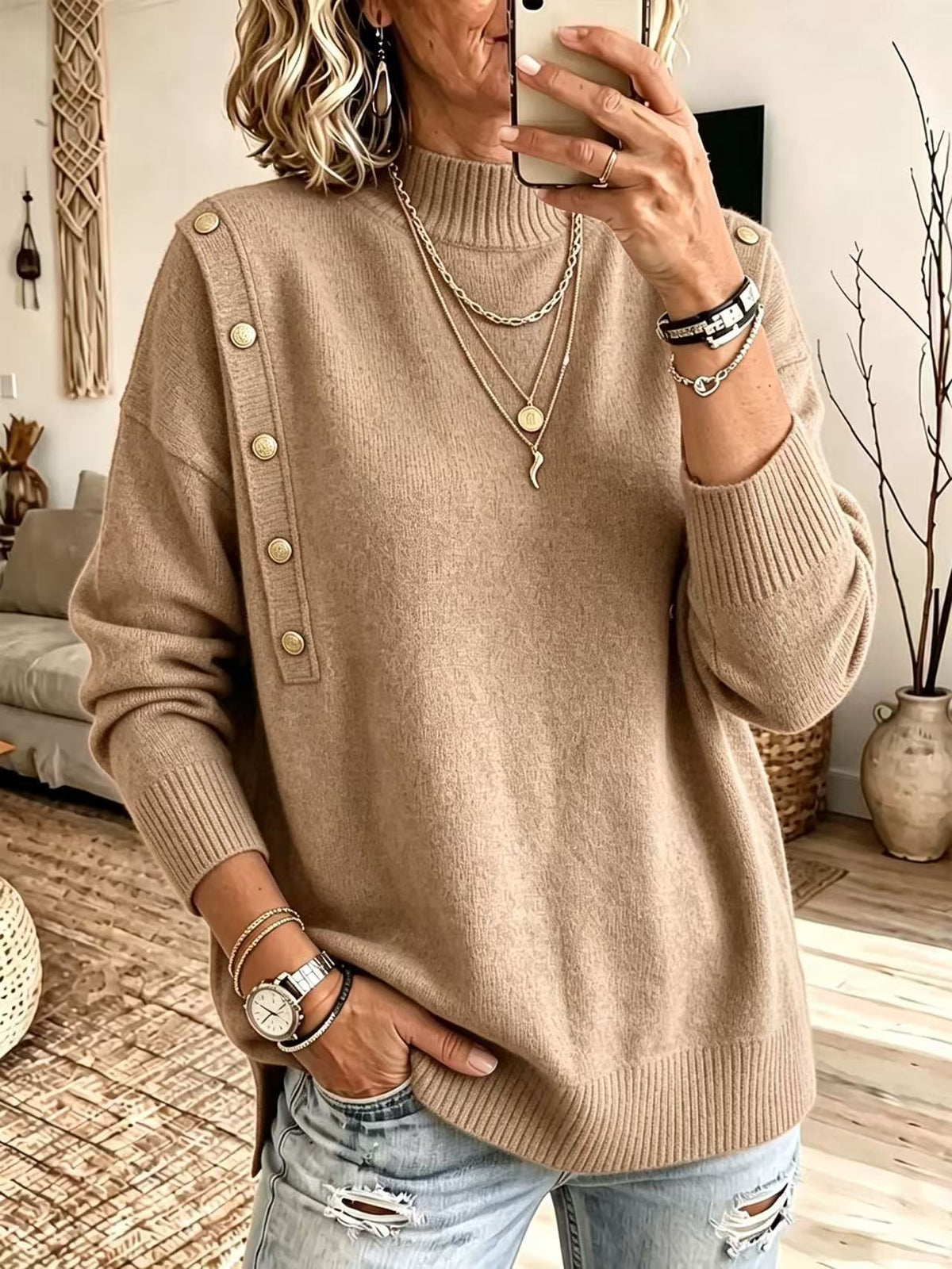 Women's Button Front Knit Sweater - image 10