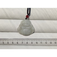 Natural Grade A Jadeite Laughing Buddha Pendant Necklace,Hand-Carved Amulet For Good Luck & Happiness - image 4