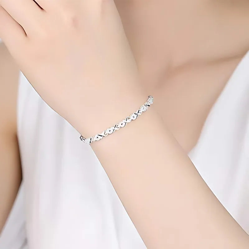 Minimalist Bracelet -Exquisite Textured Patterns, Moderate Chain Thickness - image 2