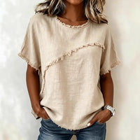 Women's Round-Neck Casual Loose Short-Sleeve Top - image 1