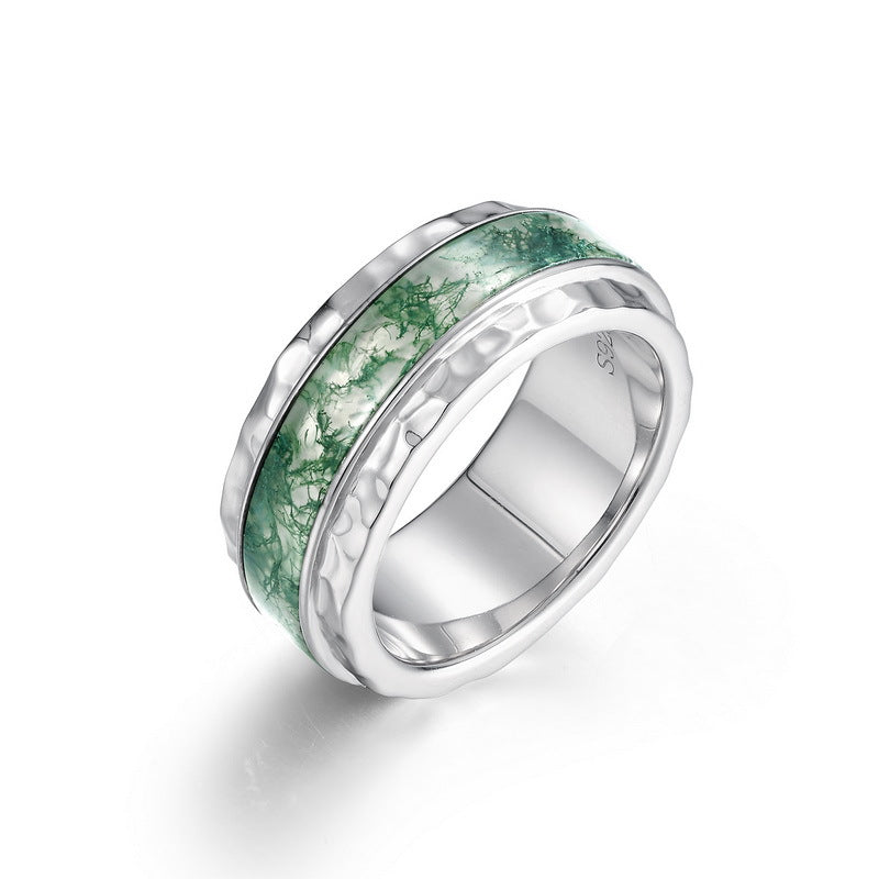 Natural Moss Agate Ring - image 5
