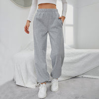 Simple Straight Casual Pants High Top Sports Fleece-lined Trousers - image 1