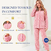 Leopard Button Down Plush Fleece Pajama Set - image 4