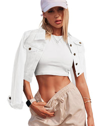 Women's Cropped Denim Jacket - image 8