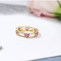 Gold Heart Floral Halo Ring - image 4