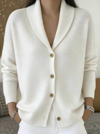 Women's Loose Knit Notch Lapel Long Sleeve Cardigan - image 6