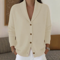 Women's Loose Knit Notch Lapel Long Sleeve Cardigan - image 4