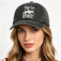 Horse Girl Vintage Washed Baseball Cap - image 1