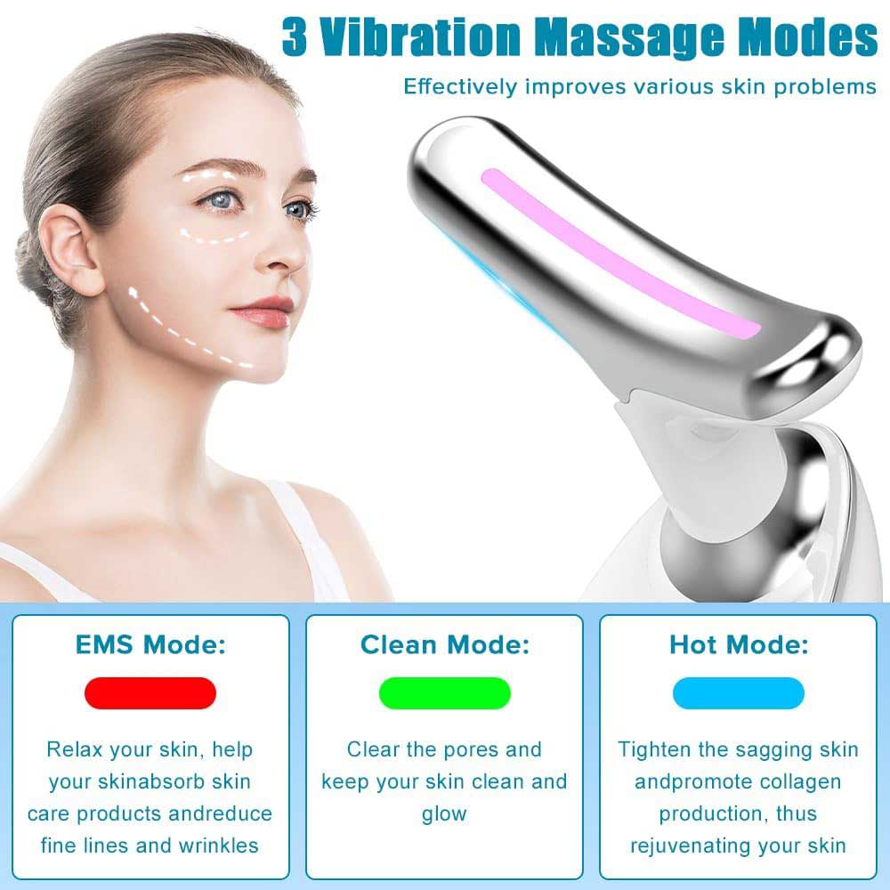 Neck Face Massager Face Sculpting Tool 3 Colour Modes And Vibration For Facial Massager For Double Chin - image 2
