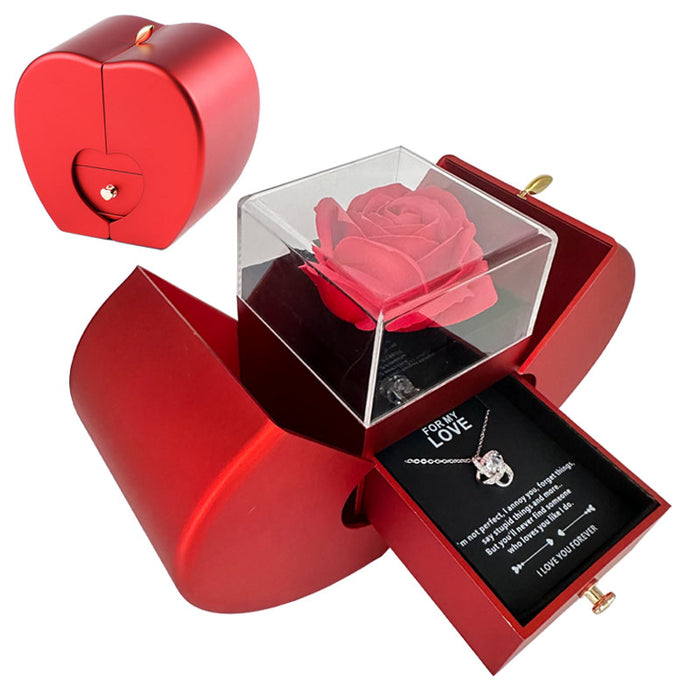 Red Apple Rose Jewelry Gift Box