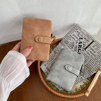 Women's Small Trifold Wallet, Matte Faux Leather - image 1