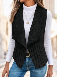 Waterfall Collar Open Front Vest Coat - image 4