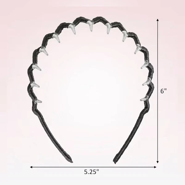 Fabric Covered Zig Zag Headband - Black - image 4