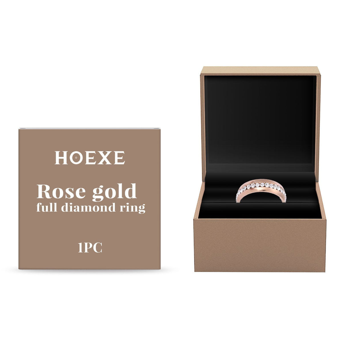 Rose Gold Tone Rhinestone Ring - image 2