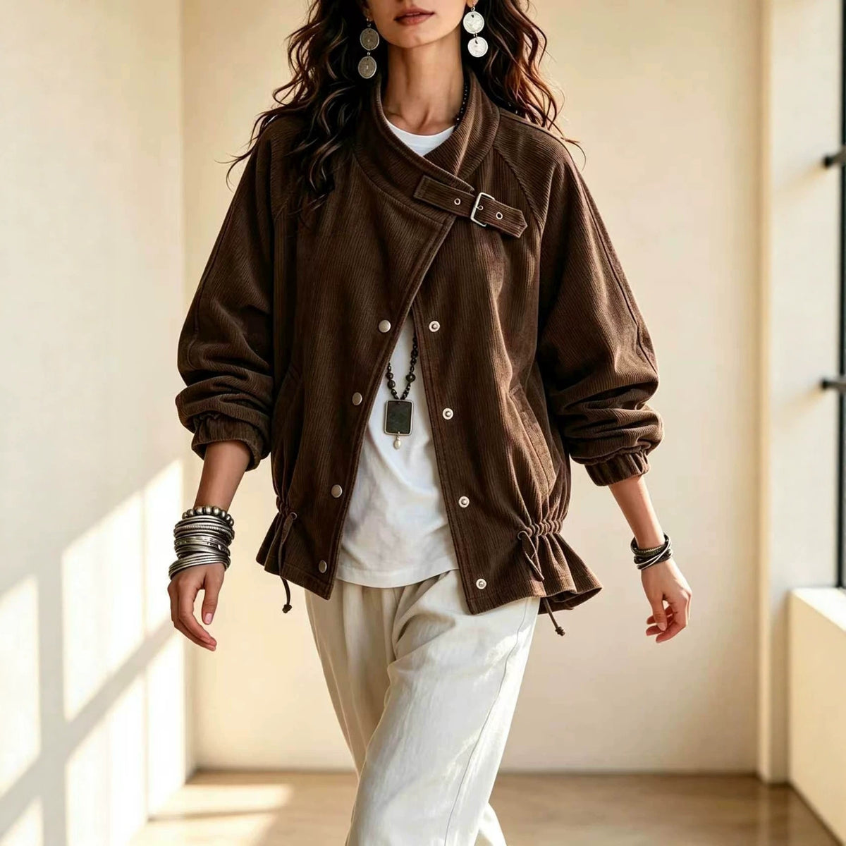 Women's Loose Casual Jacket - image 4