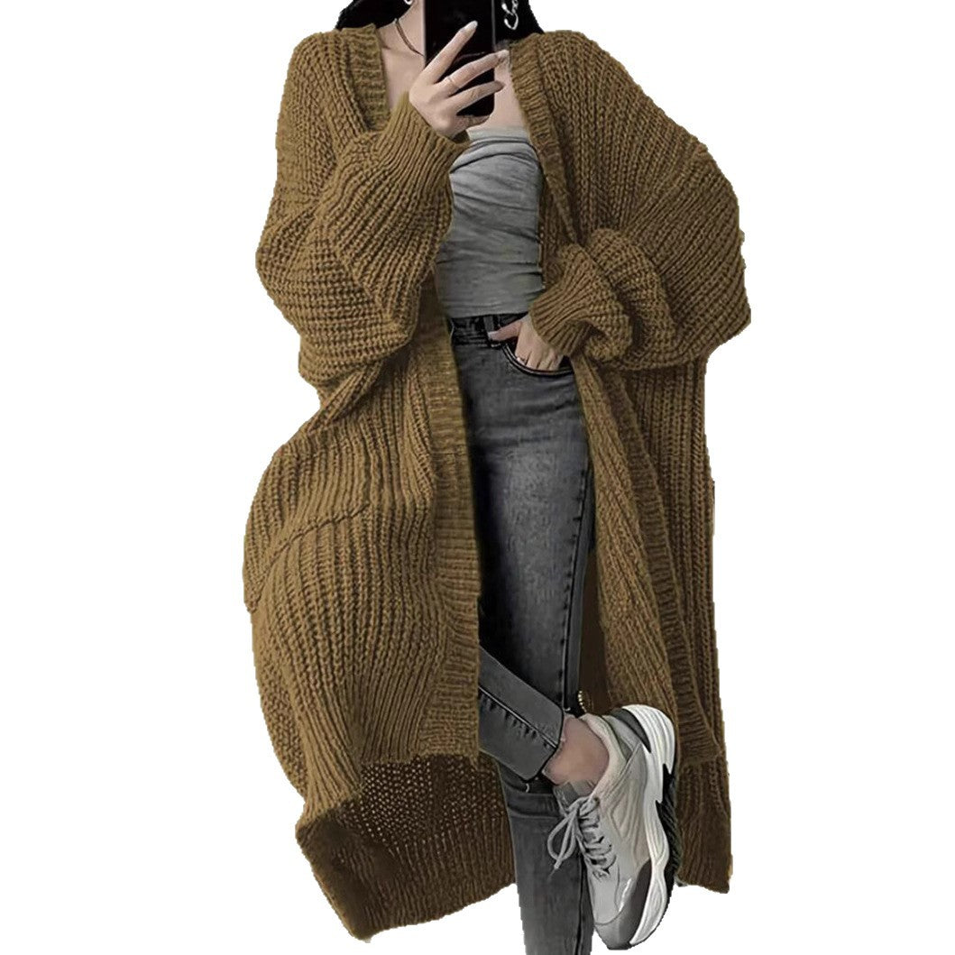Women's Oversized Chunky Knit Long Cardigan with Pockets - image 7