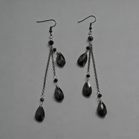 Red Drop Tassel Gothic Earrings - image 2