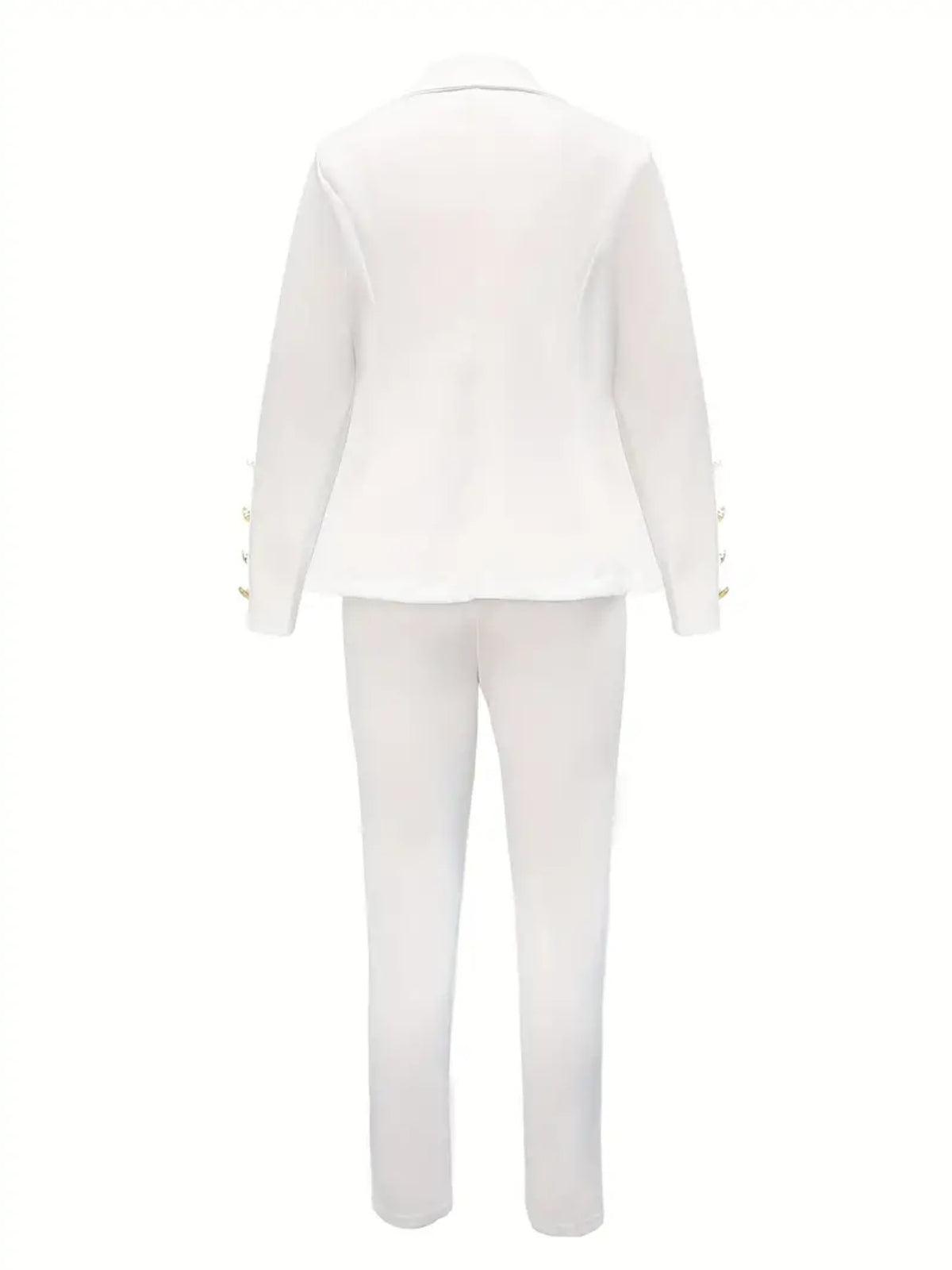 Women's Double Breasted Blazer and Pants Suit Set, Gold Buttons - image 3
