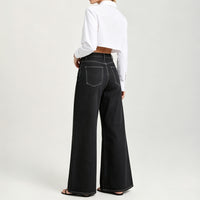 Plus Size High-Waist Black Wide Leg Jeans - image 2