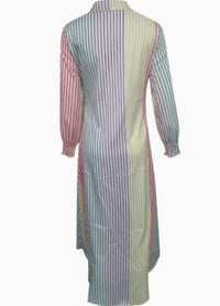 Color Block Striped Shirt Dress - image 3