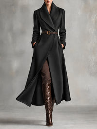 Women's Long Wrap Cape Collar Coat - image 8