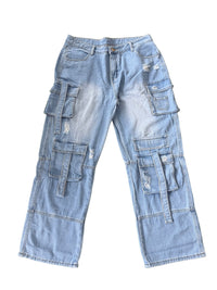 Jeans cargo holgados de pierna ancha con rotos - image 6
