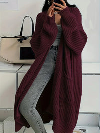 Women's Oversized Chunky Knit Long Cardigan with Pockets - image 10