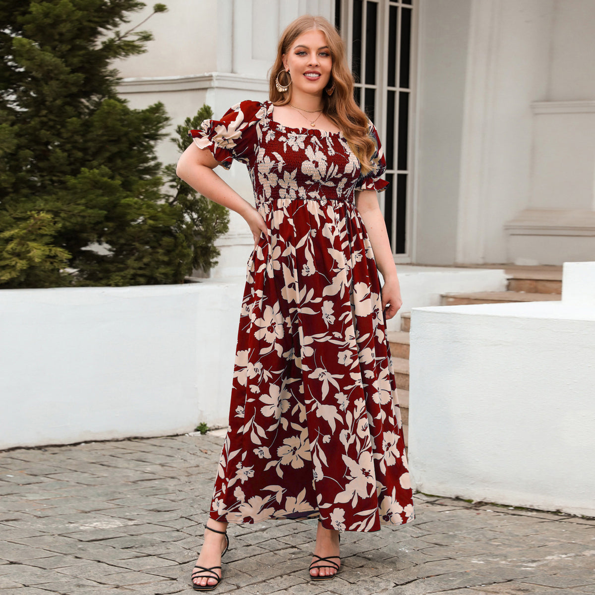 Plus Size Bohemian Print Midi Dress - image 4