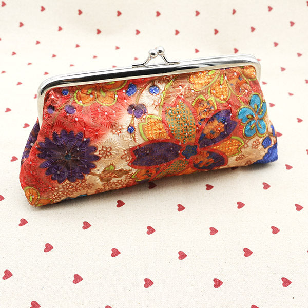 Embroidered Fabric Long Wallet - image 7