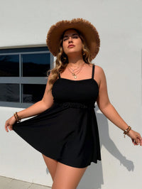 Plus Size Smocked Ruffle Tankini Set - image 2