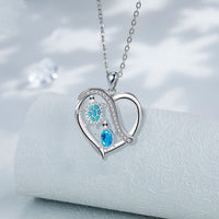 Blue Crystal Turtle Heart Necklace - image 3