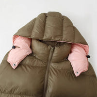 Women's Color Block Hooded Padded Coat - image 3