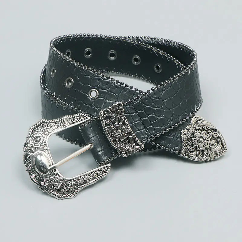 Cinturón clásico de cuero negro - image 1