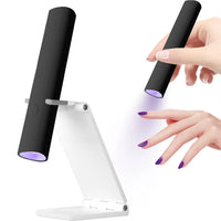 UV Light For Gel Nails, Mini U V LED Nail Lamp Handheld With Stand, Portable Nail Dryer Rechargeable USB Cordless For Fast Drying, Black - image 1