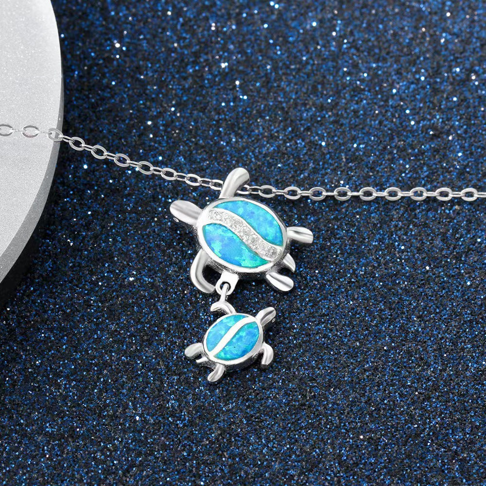 Cute Turtle Enamel Pendant Necklace - image 2